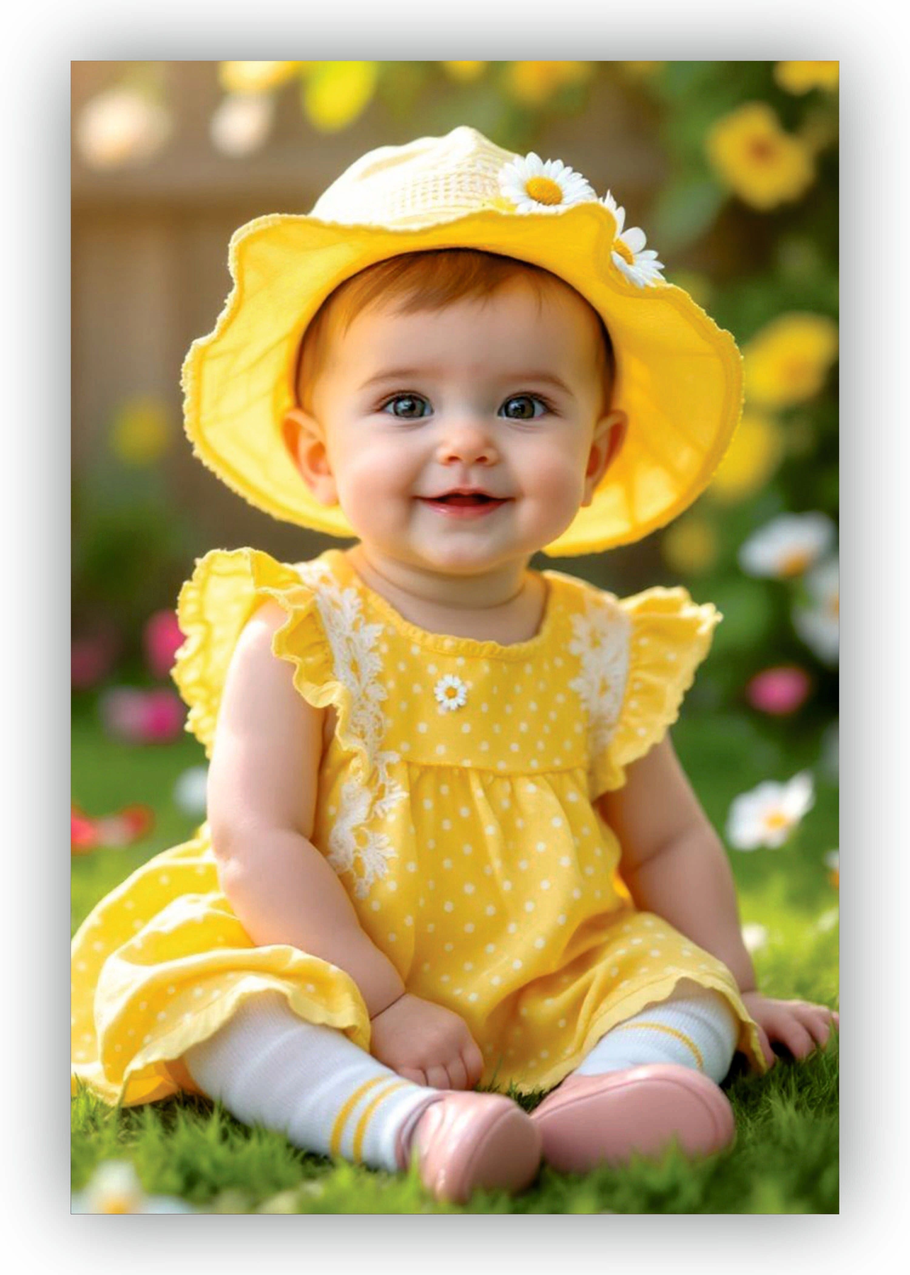 '' Baby Girl '' with Double Sided Tape, Unframed, Home Decor | HD Poster Bed Room & Kids Room Wall Decoration Poster 300 GSM Photographic Paper (12 inches X 18 inches, Rolled in Safety tube) Pack of 1 Photographic Paper