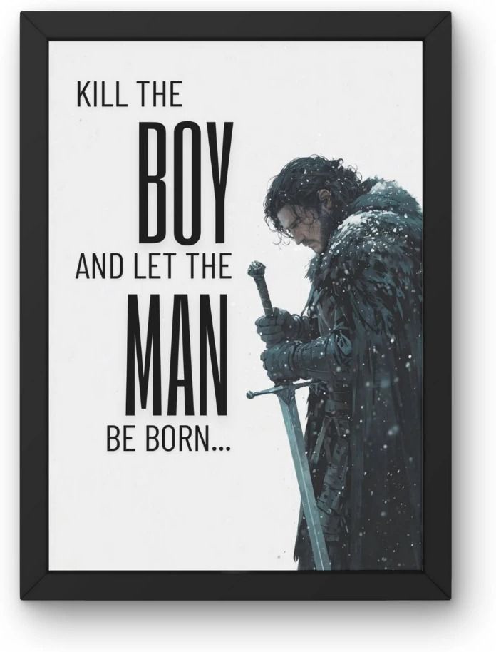 Jon Snow Game of Thrones Framed Poster – A4 (8X12) Size Poster with Iconic Quote | GOT Poster with Frame | Jon Snow Quote | 3mm Acrylic Sheet | For Living Room, Cafes, Boys Room Paper Print-image-14