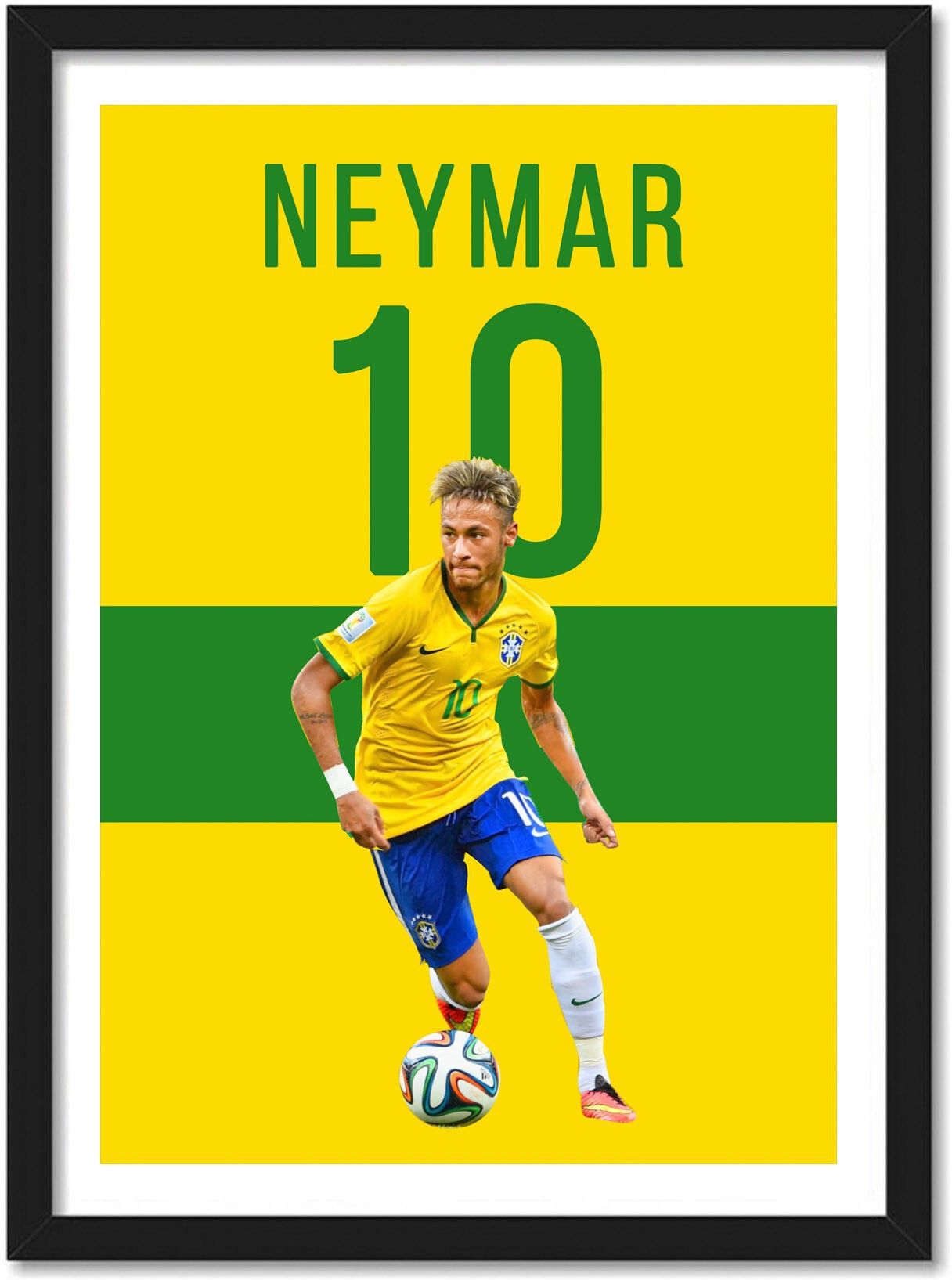 Neymar Brazil Poster Frame Paper Print-image-8