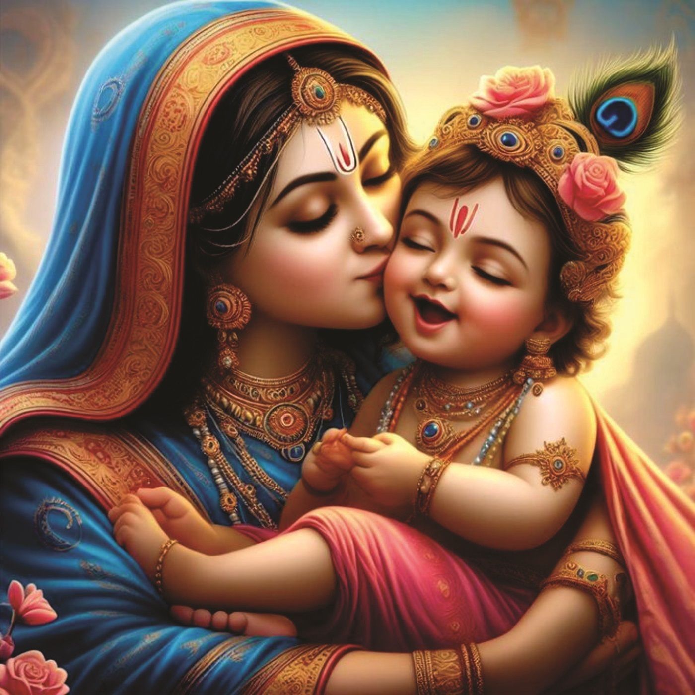 Meri Decor Maiya Yashoda Ka Nandlala God Wall Poster For Pooja Room, Living Room, Office (Size -40Cm X 40Cm) Vinyl-image-14