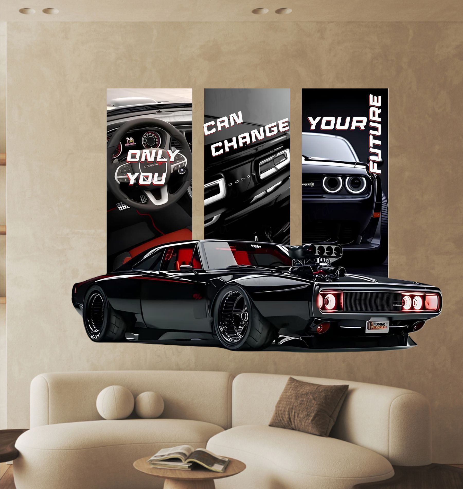 Motivational Change Future Car Quote Vinyl Wall Sticker Poster Vinyl-image-2