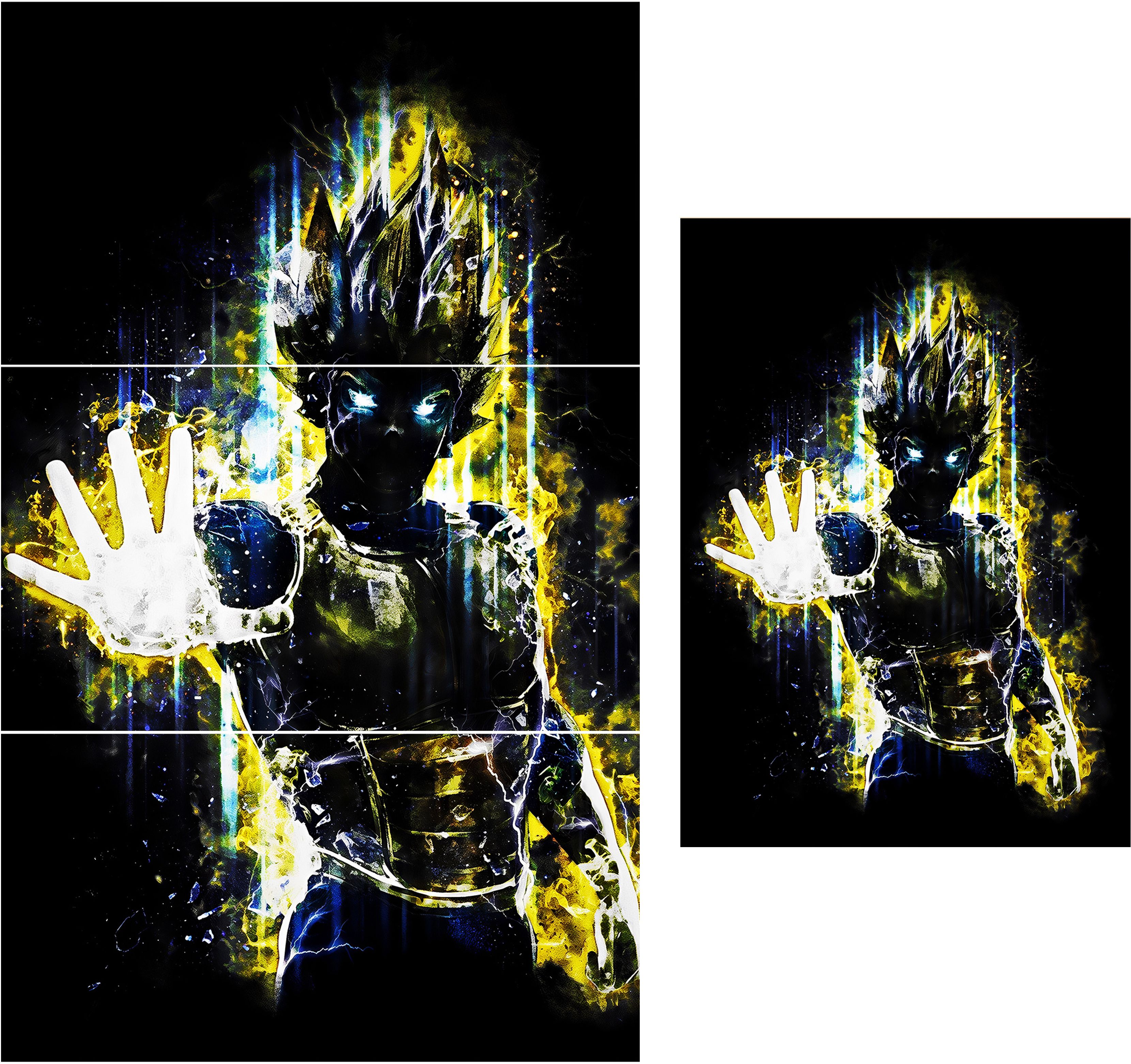 Dragon Ball Z Vegeta Glowing Energy Attack Self Adhesive Poster Fine Art Print-image-4