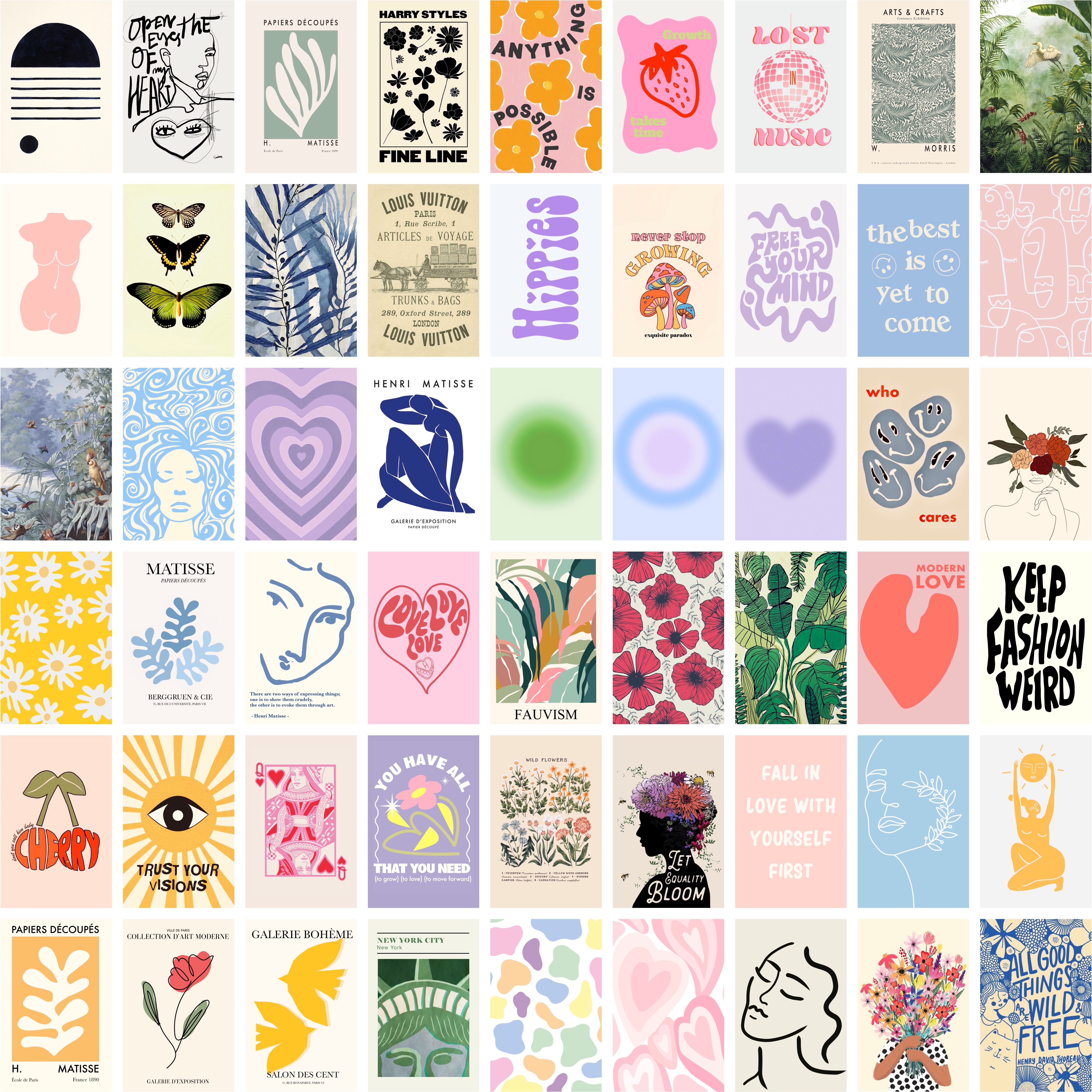 DP Vol 2 Pack of 54 Aesthetic Wall Collage Kit Paper Print