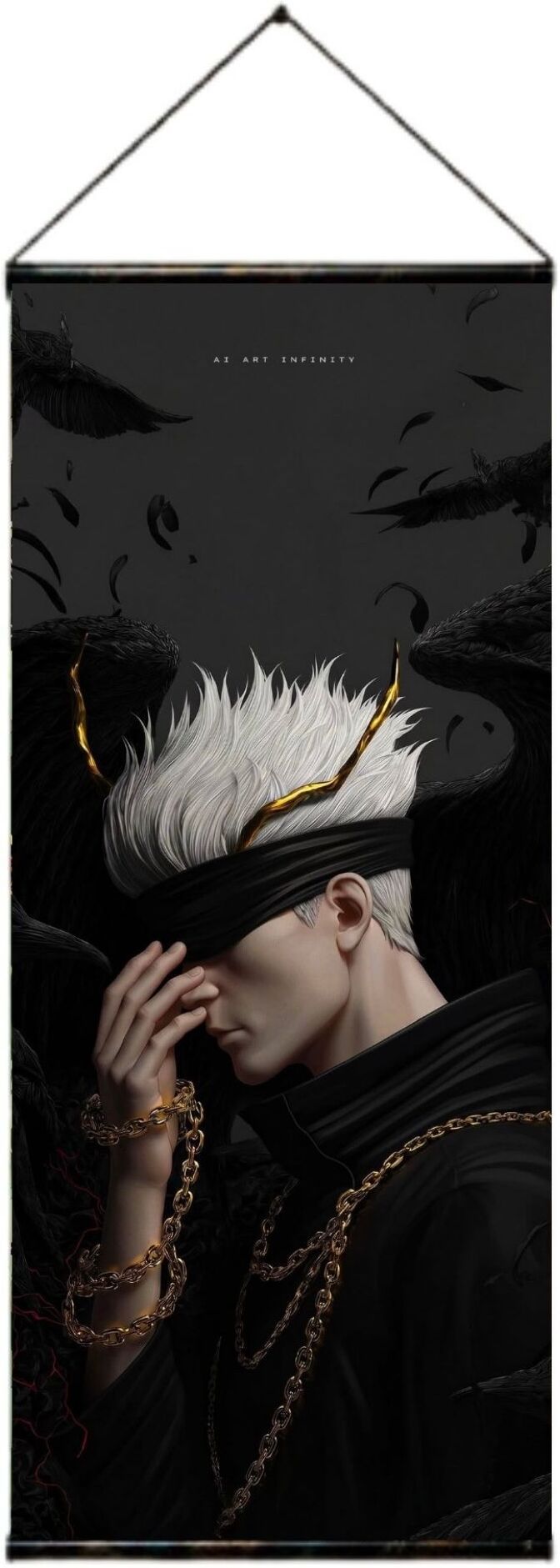 ART INFINITY Anime SATORU GOJO FROM JUJUTSU KAISEN Wall Hanging Scroll, Dark Fantasy Art 3D Poster-image-44