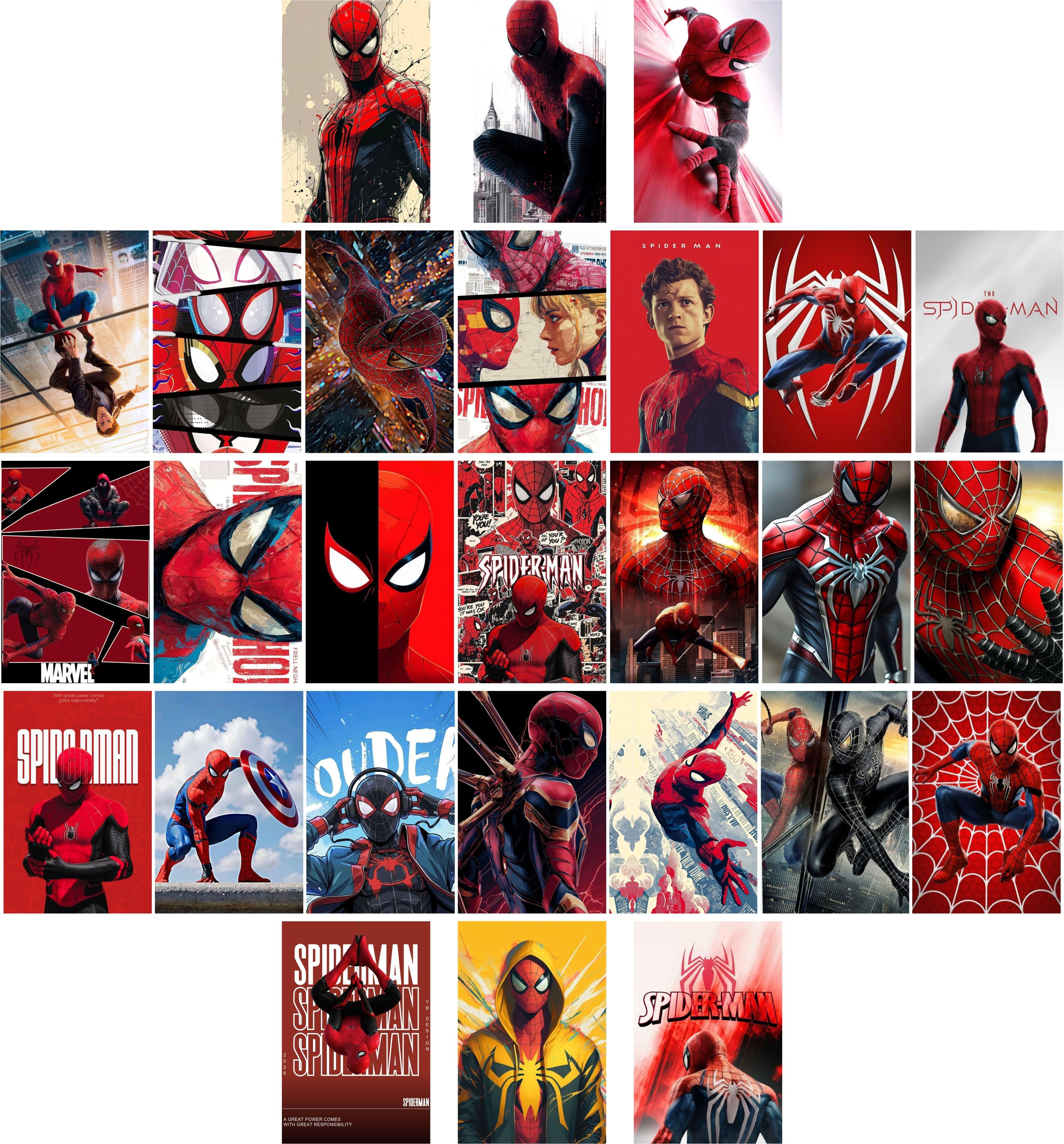 Pack of 27 Spiderman Wall Collage Kit Posters | Posters for Wall Decoration | Wall Art For Bedroom, Office, Living room, (6 inch X 4 inch) Vinyl (6 inch X 4 inch, Envelope Packing Photographic Paper-image-31