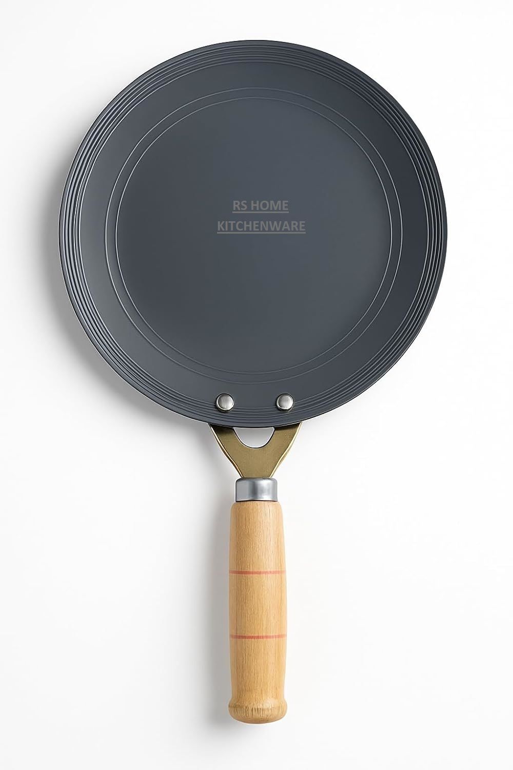 Iron Tawa for Roti/Chapathi with Wooden Handle |0.800kg |Gas Stove Friendly Tawa 27 cm diameter-image-5