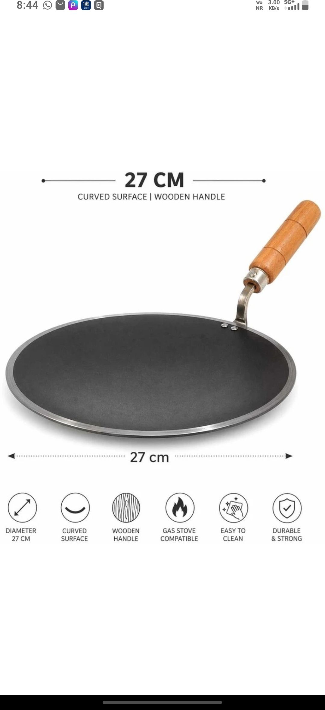 Multipurpose Iron Flat Tawa for Roti Chapati and Paratha Tawa 25.5 cm diameter-image-41