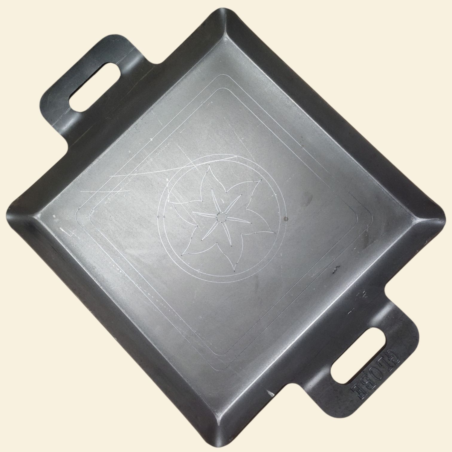 - Iron Dosa Tawa,Kallu -Large Size - 12 Inch, SQUARE , FLAT WITH BORDER Tawa 30 cm diameter-image-46