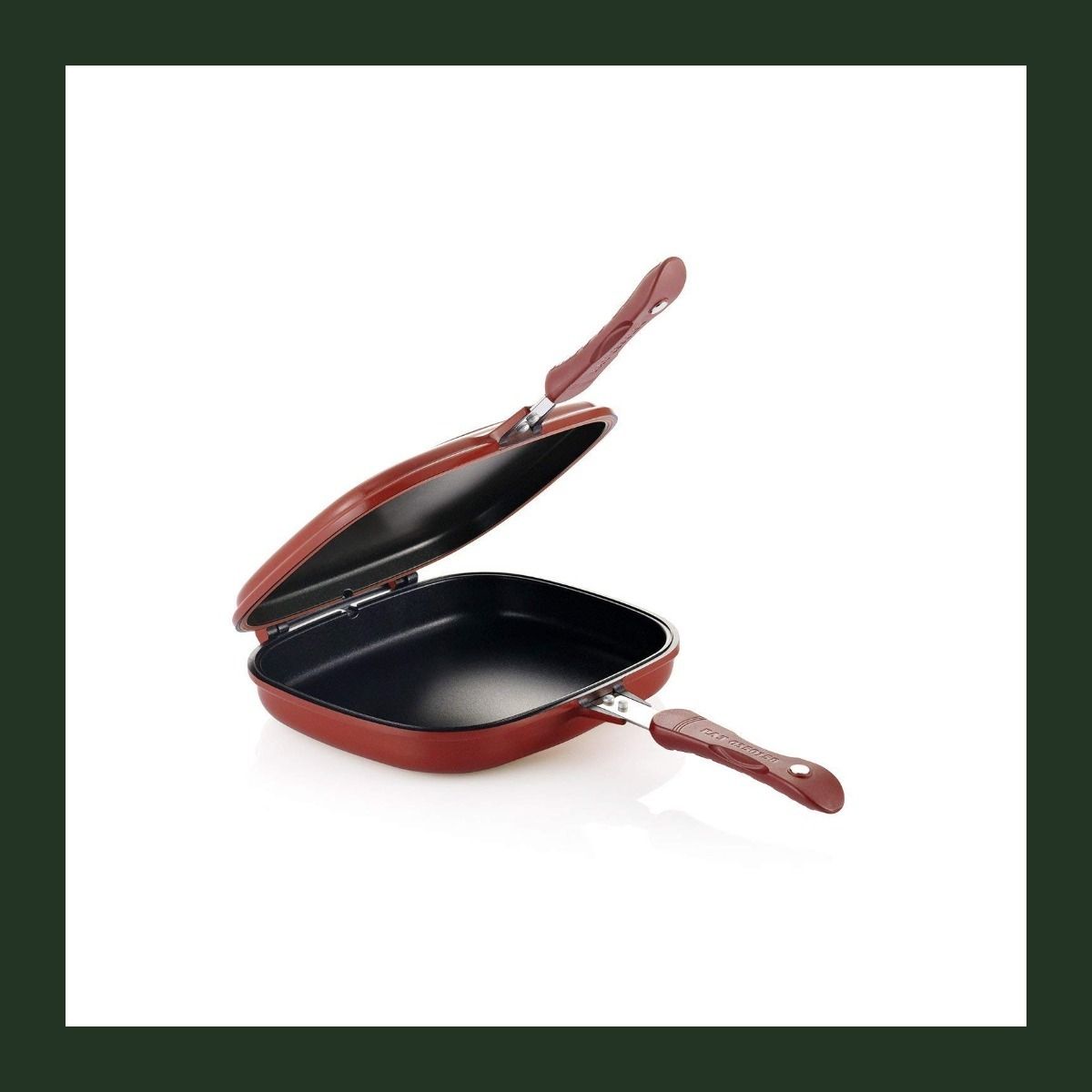 Double Sided Multi Purpose Nonstick Grill Pan with Strong Magnetic Handles.18 Fry Pan 43 cm diameter with Lid 1 L capacity-image-31