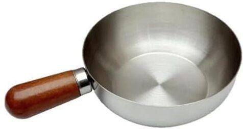 plixora Heavy Base Stainless Steel Saucepan for Tadka Gas Induction Compatible Fry Pan Tadka Pan 15 cm diameter 0.2 L capacity-picture-1