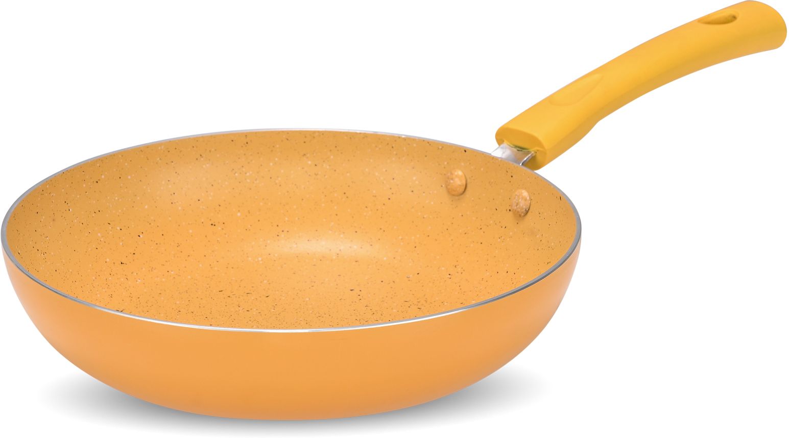 NAVRANG NONSTICK SPATTER/ GRANAITE FRY PAN 220 MM, YELLOW Fry Pan 22 cm diameter 1.2 L capacity-image-9
