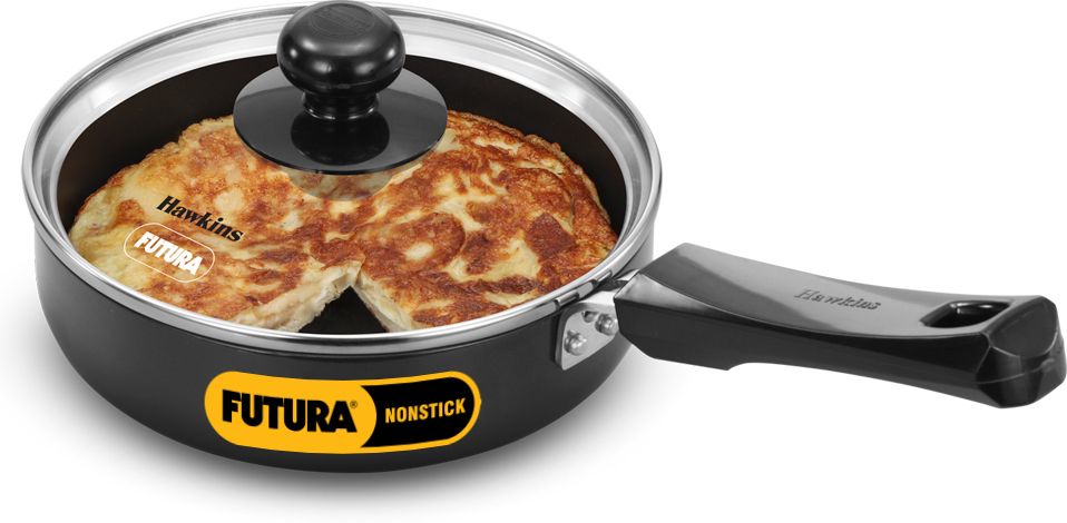 hawkins Futura Frying Pan with Glass Lid, Black (INF16G) Fry Pan 16 cm diameter with Lid 0.6 L capacity-picture-10