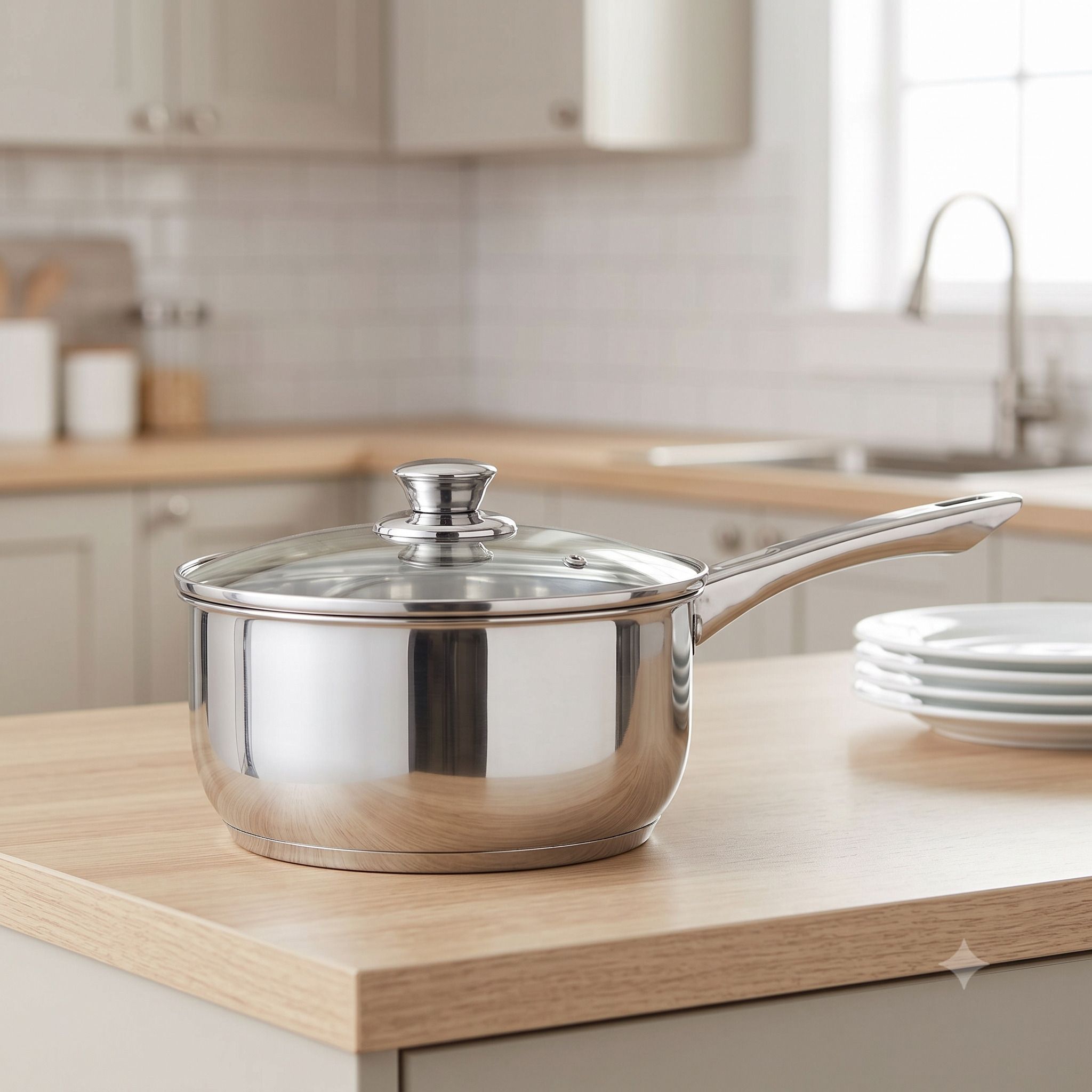 Two Tone Sauce Pan Tea / milk with lid Sauce Pan 14 cm diameter with Lid 1 L capacity-image-40