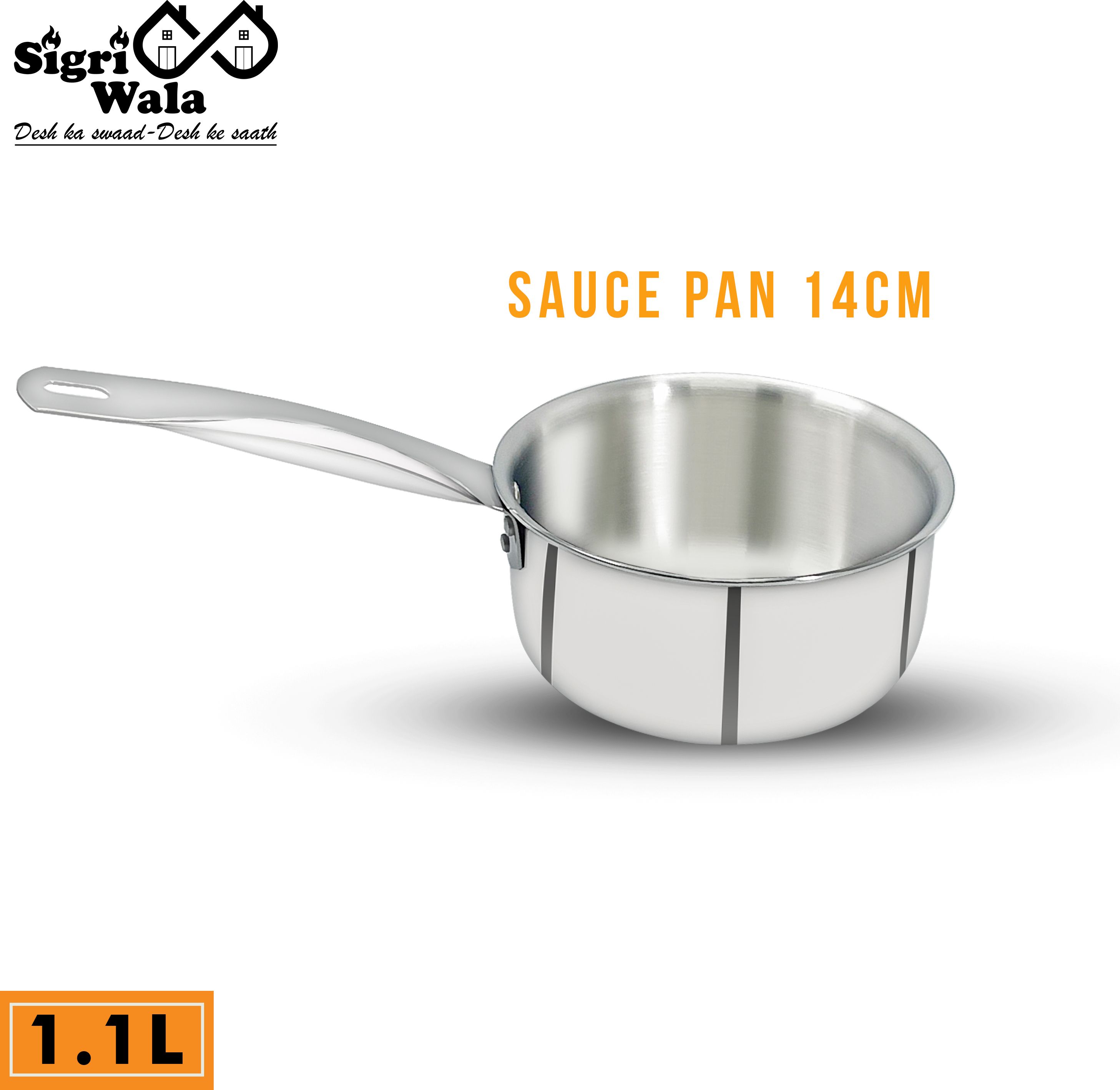 Triply Sauce Pan 14 cm diameter 1.1 L capacity