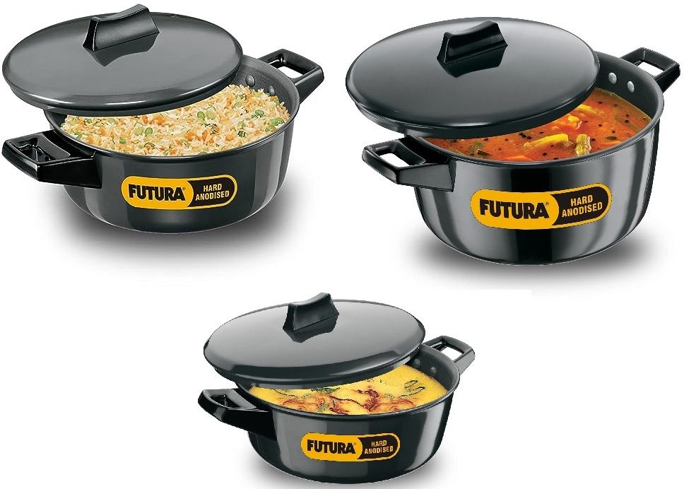 Hawkins Futura 2L, 3L, 4 L , Saucepan with Lid, for Cooking and Serving, Sauce Pan 25.5 cm diameter with Lid 2 L, 3 L, 4 L capacity