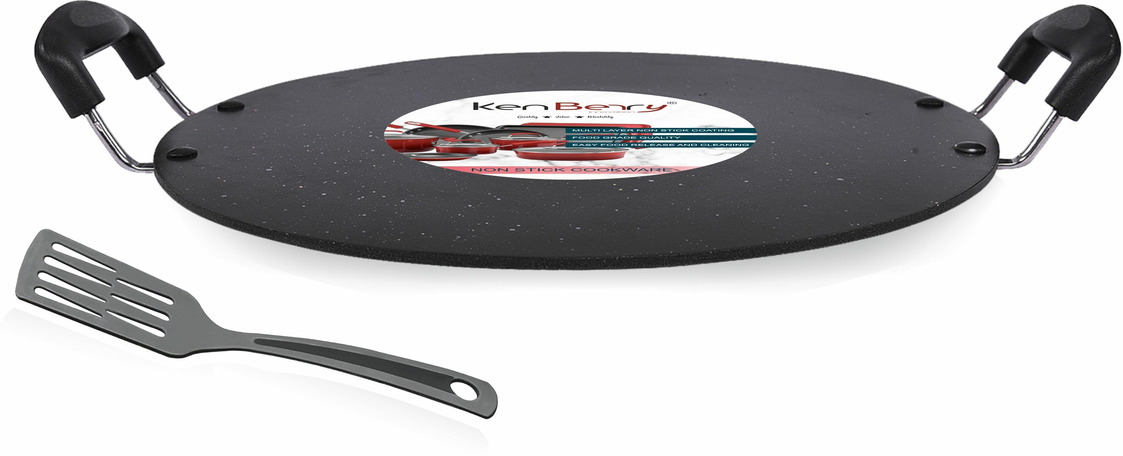 Round Heavy Granite Finish Superior Non Stick Coated Induction Base Patri Tawa 300 cm diameter-image-6