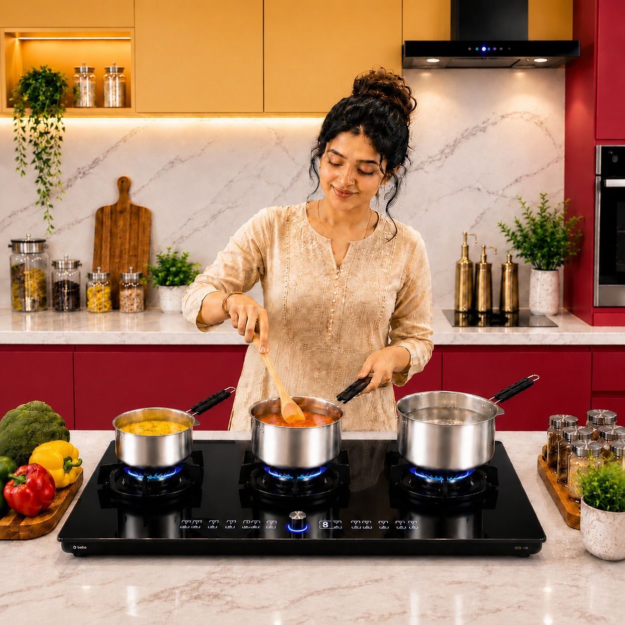 Induction Base Stainless Steel Saucepan Set 3 Pcs Heat Resistant Handle Sauce Pan 14 cm, 16 cm, 18 cm diameter 1 L, 1.5 L, 2 L capacity-image-17