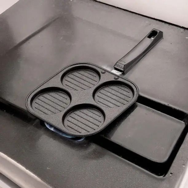 Redolent Non-Stick Mini Uttapam Pan / Pancake Pan , Multi Snack Maker 4 in 1 Tawa 19 cm diameter-image-14