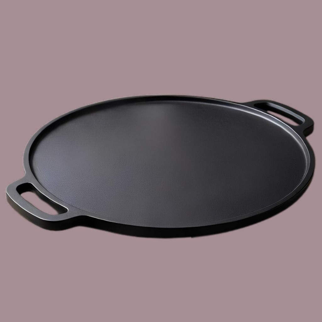 Flat Cooking Plate with Wide Surface for Even Heat Distribution Tawa 30 cm diameter with Lid-image-19