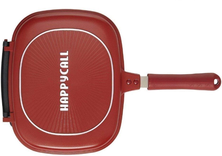 Happycall Double Sided Ceramic Titanium Multi Purpose Nonstick Pan - Square.14 Fry Pan 43 cm diameter with Lid 1 L capacity-image-40