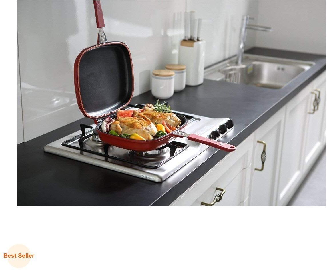 Happycall Nonstick Double Sided Multi Purpose Nonstick Pan, Omelette Pan.10 Fry Pan 43 cm diameter with Lid 1 L capacity-image-27