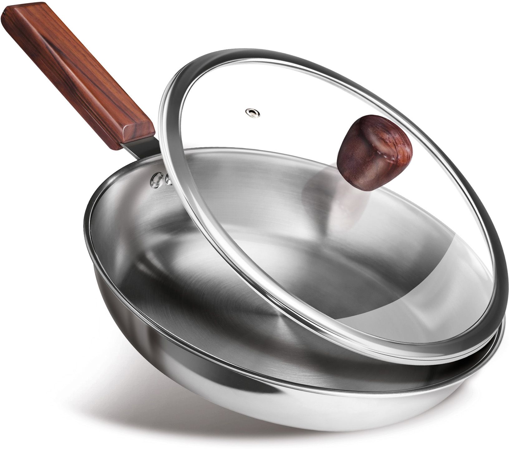 Pro cook Triply Hexa Tech Glass Lid & Wooden Handle, 20cm, Honeycomb Fry Pan 20 cm diameter with Lid 1.1 L capacity-image-36