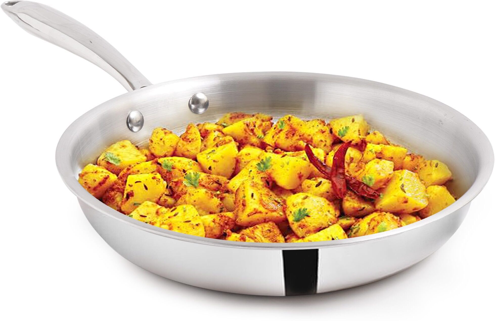 the indus valley Triply Stainless Steel Fry Pan with Long handle - 10.2 inch Fry Pan 26 cm diameter 1.9 L capacity-picture-12