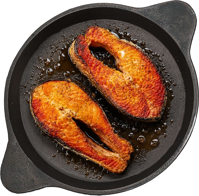 kichera 10 Inch Pre Seasoned Cast Iron Fish Fry Pan with 2 Loop Handles Fry Pan 32 cm diameter 0.5 L capacity-picture-13