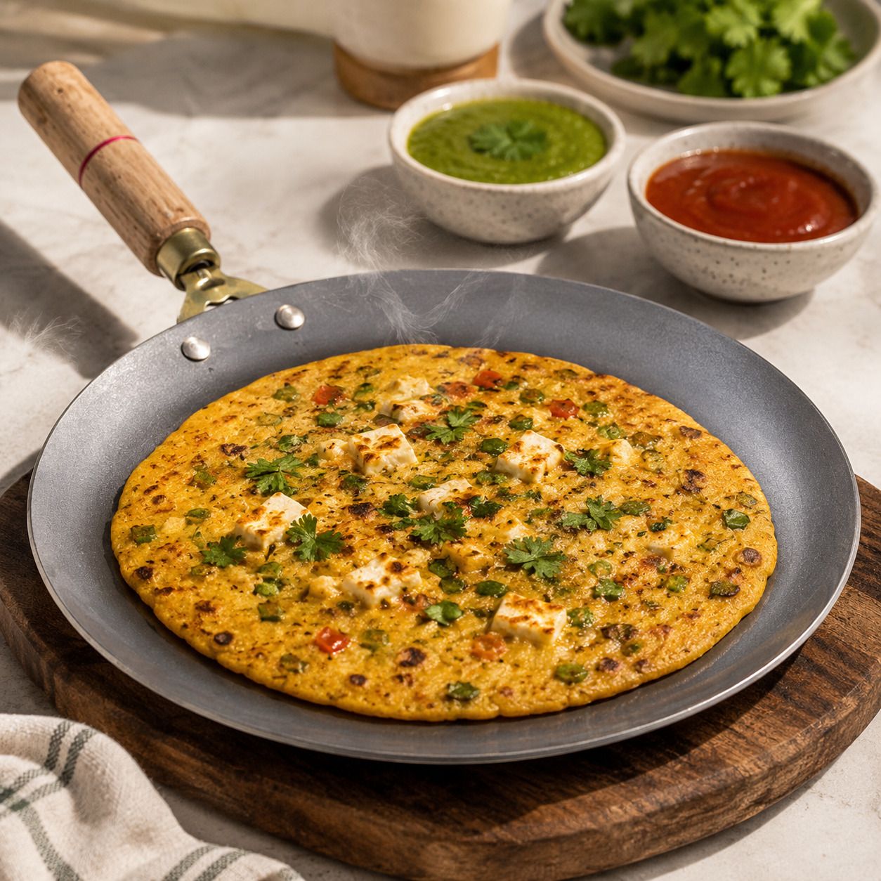 PURE IRON FRYPAN FOR MAKING DOSAS,UTTAPAM,OMELETE,CHILLA ETC COOK DELECIOUS FOOD Flat Pan 28 cm diameter 1.5 L capacity-image-38