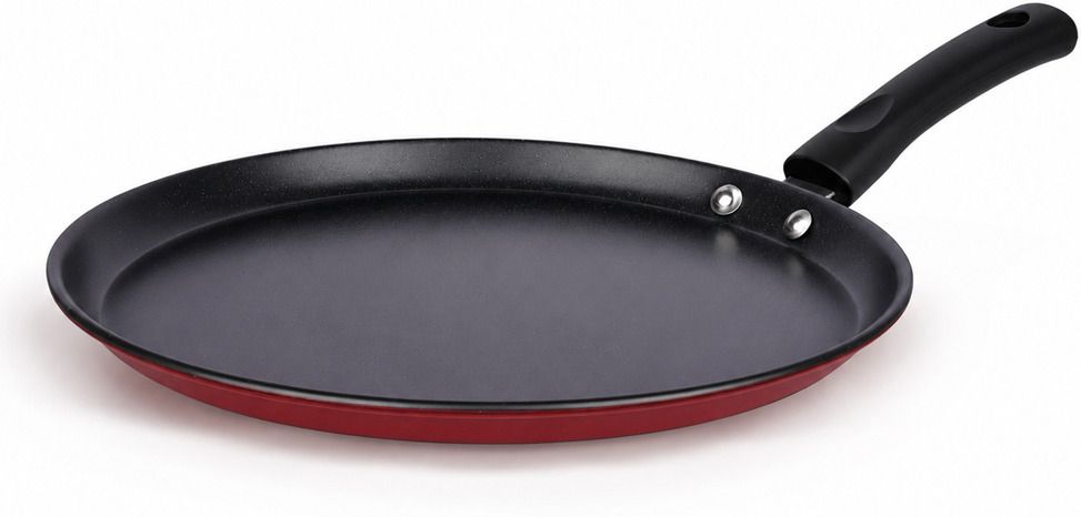 dozy Non-Stick Dosa Flat Tawa with Bakelite Handle & Induction Base - Red & Black Flat Pan 18 cm diameter 0.5 L capacity-picture-8