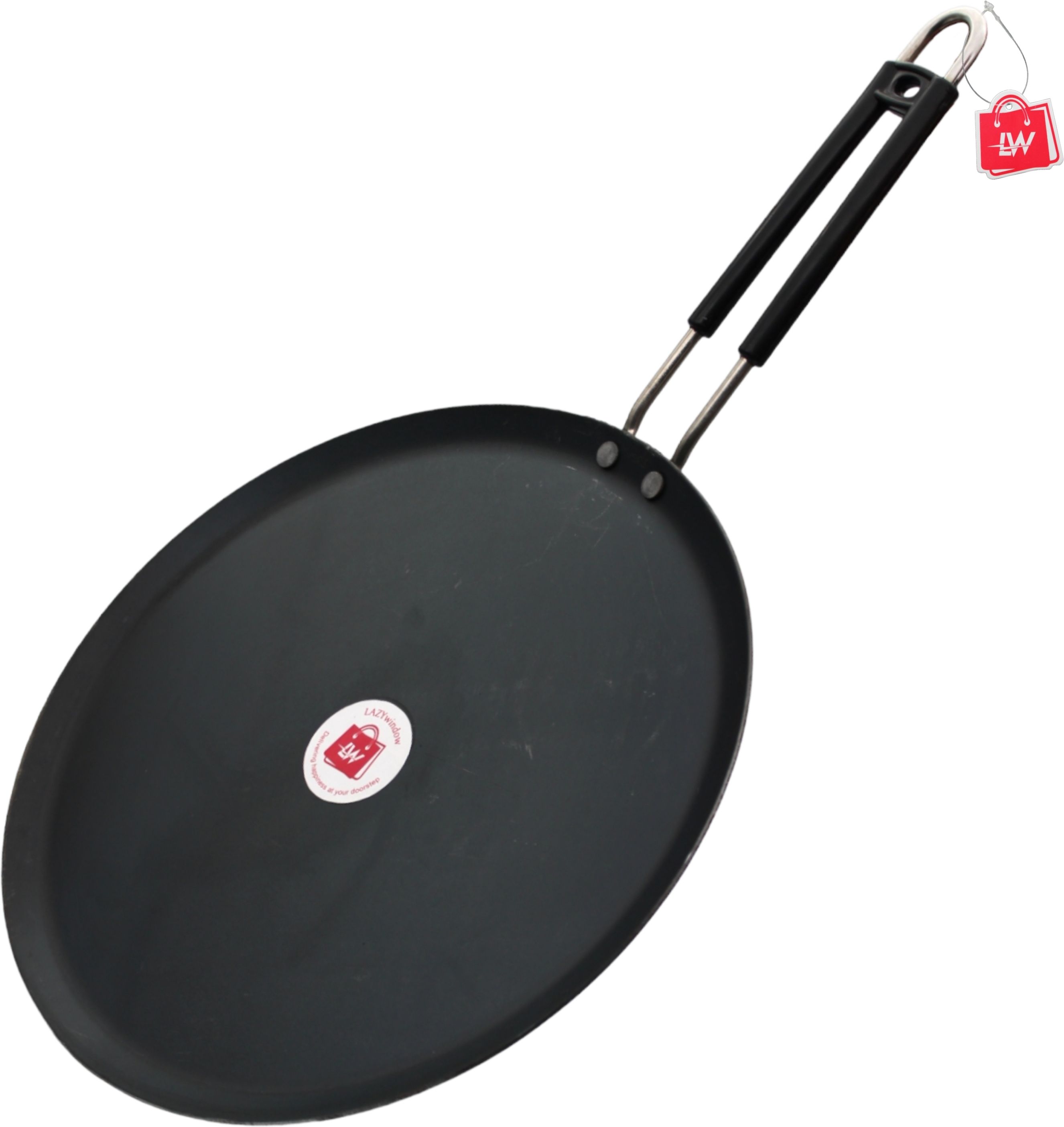 Induction base flat Iron insulated handle Tawa 25 cm diameter