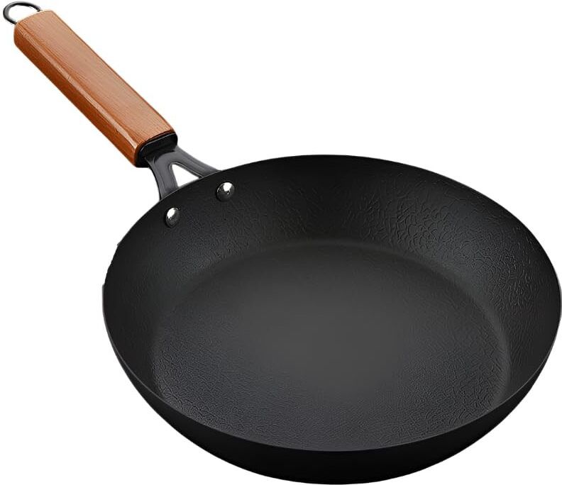 yopple Non Stick Fry Pan with Wooden Handle Induction Base Omelette Cooking Pan Fry Pan 37 cm diameter 1 L capacity-picture-2