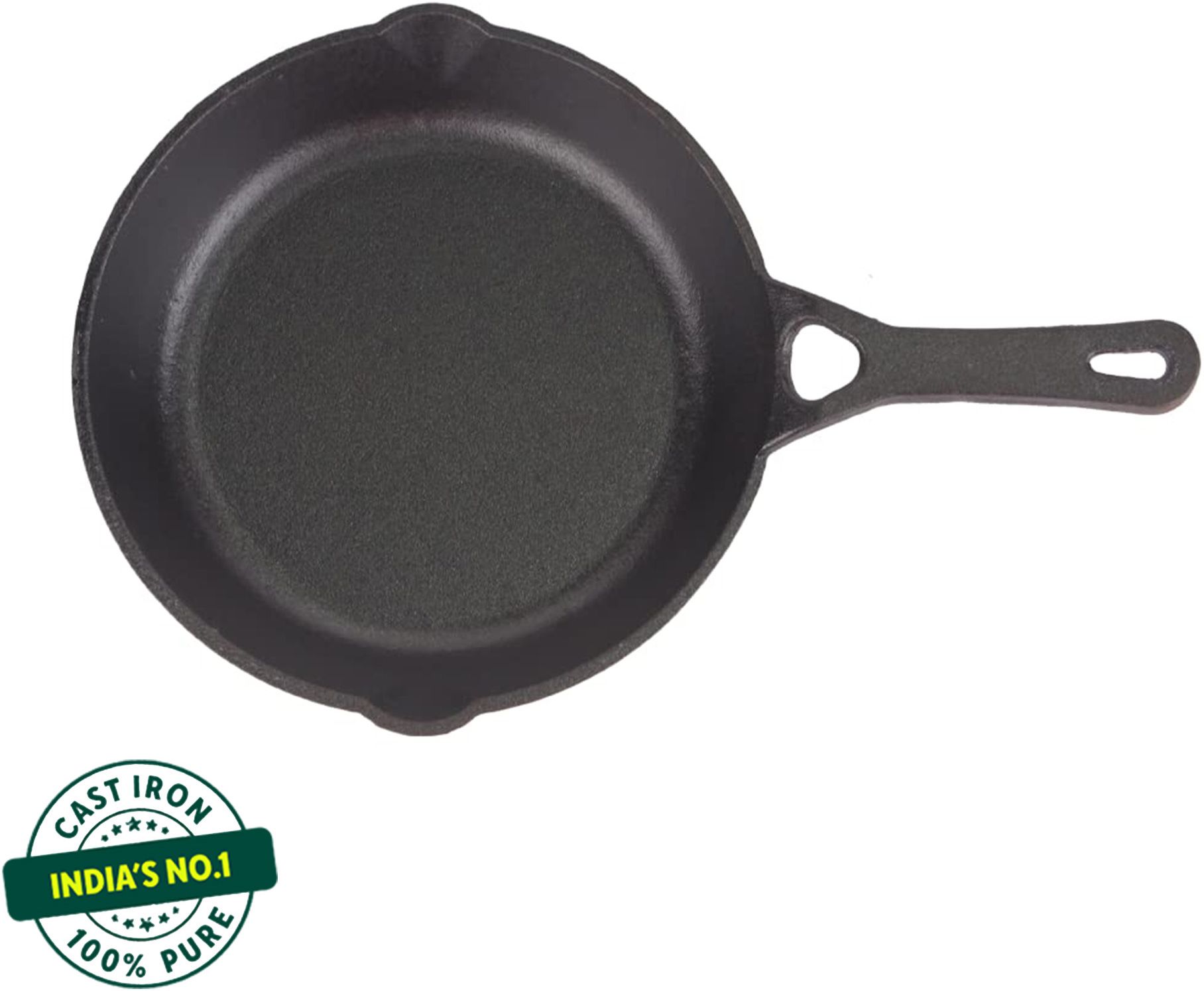 the indus valley Pre-seasoned Cast Iron Skillet/Fry Pan with Long Handle - 10.3 inch Fry Pan 26.2 cm diameter 1.8 L capacity-picture-16