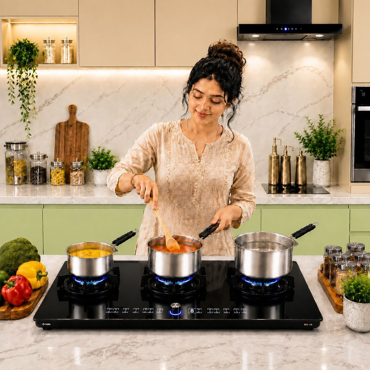 Induction Base Stainless Steel Saucepan Set 3 Pcs Heat Resistant Handle Sauce Pan 14 cm, 16 cm, 18 cm diameter 1 L, 1.5 L, 2 L capacity-image-41