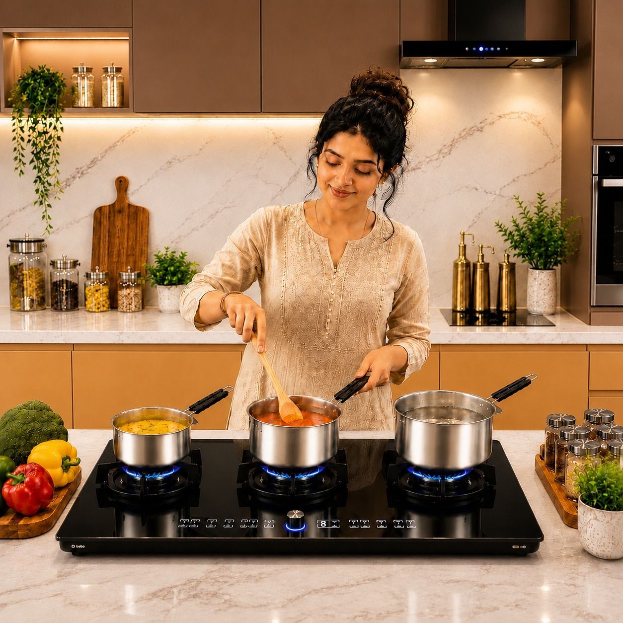 3 Piece Stainless Steel Saucepan Set for Boiling Milk Tea Cooking Sauce Pan 14 cm, 16 cm, 18 cm diameter 1 L, 1.5 L, 2 L capacity-image-18