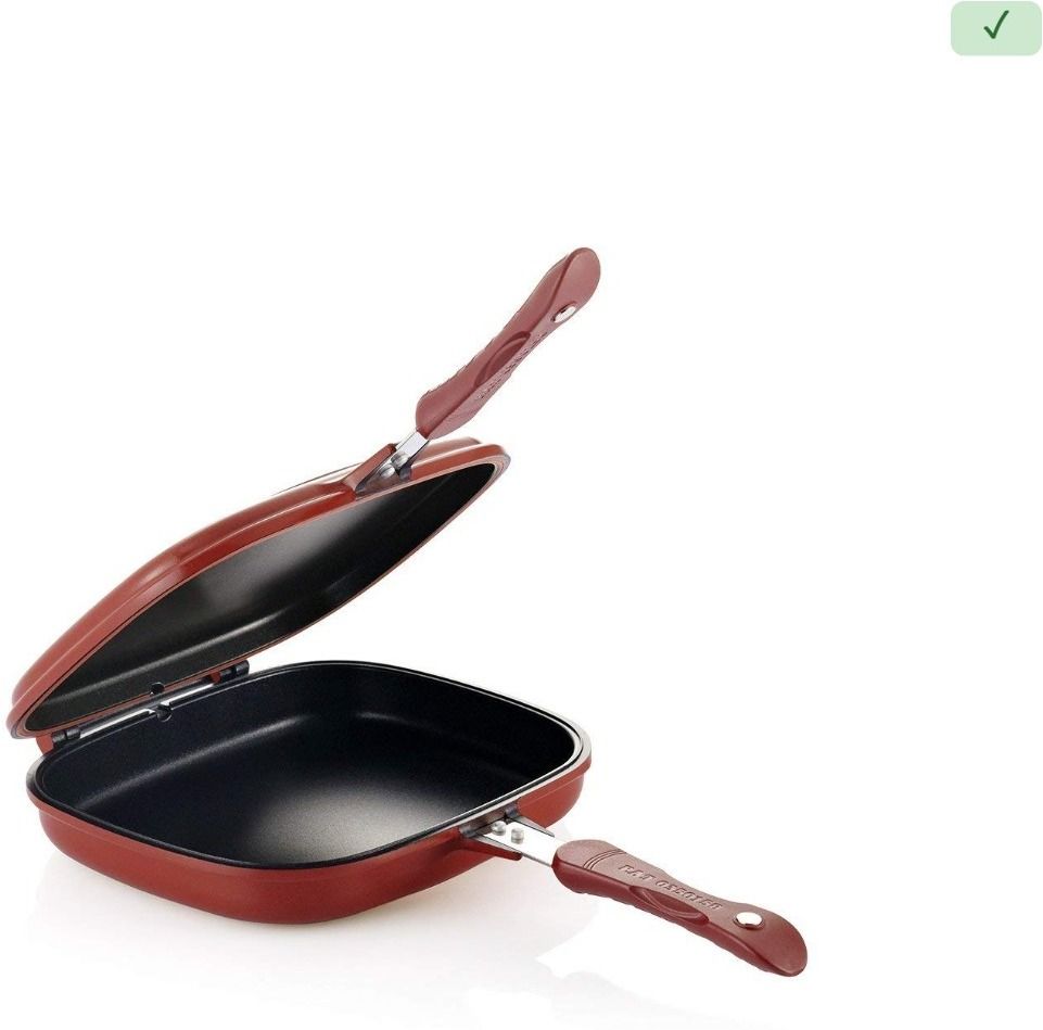 Nonstick Double Sided Multi Purpose Nonstick Pan, Omelette Pan.17 Fry Pan 43 cm diameter with Lid 1 L capacity-image-32