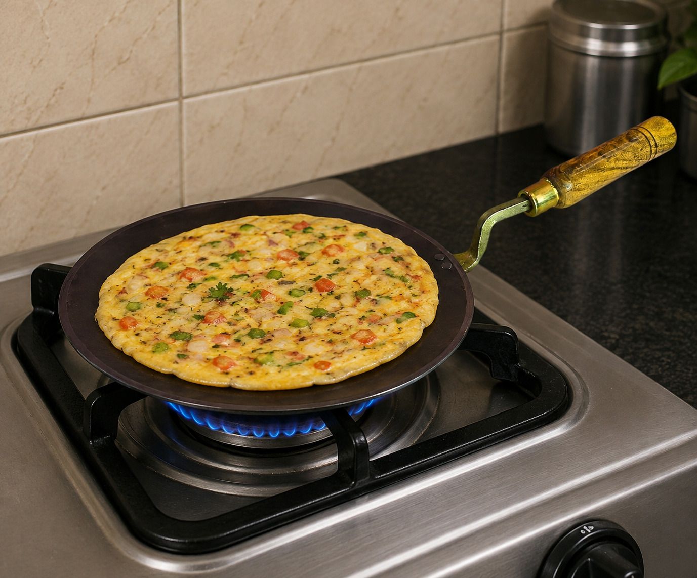 Round Flat Iron Tawa for Indian Roti Chapati and Paratha Tawa 25.5 cm diameter-image-7