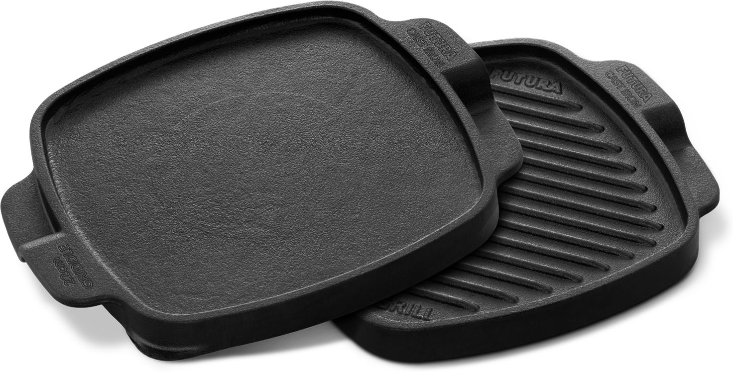 Futura 22 cm Reinforced Cast Iron Grill n Griddle - Double Sided Tawa 22 cm diameter-image-49