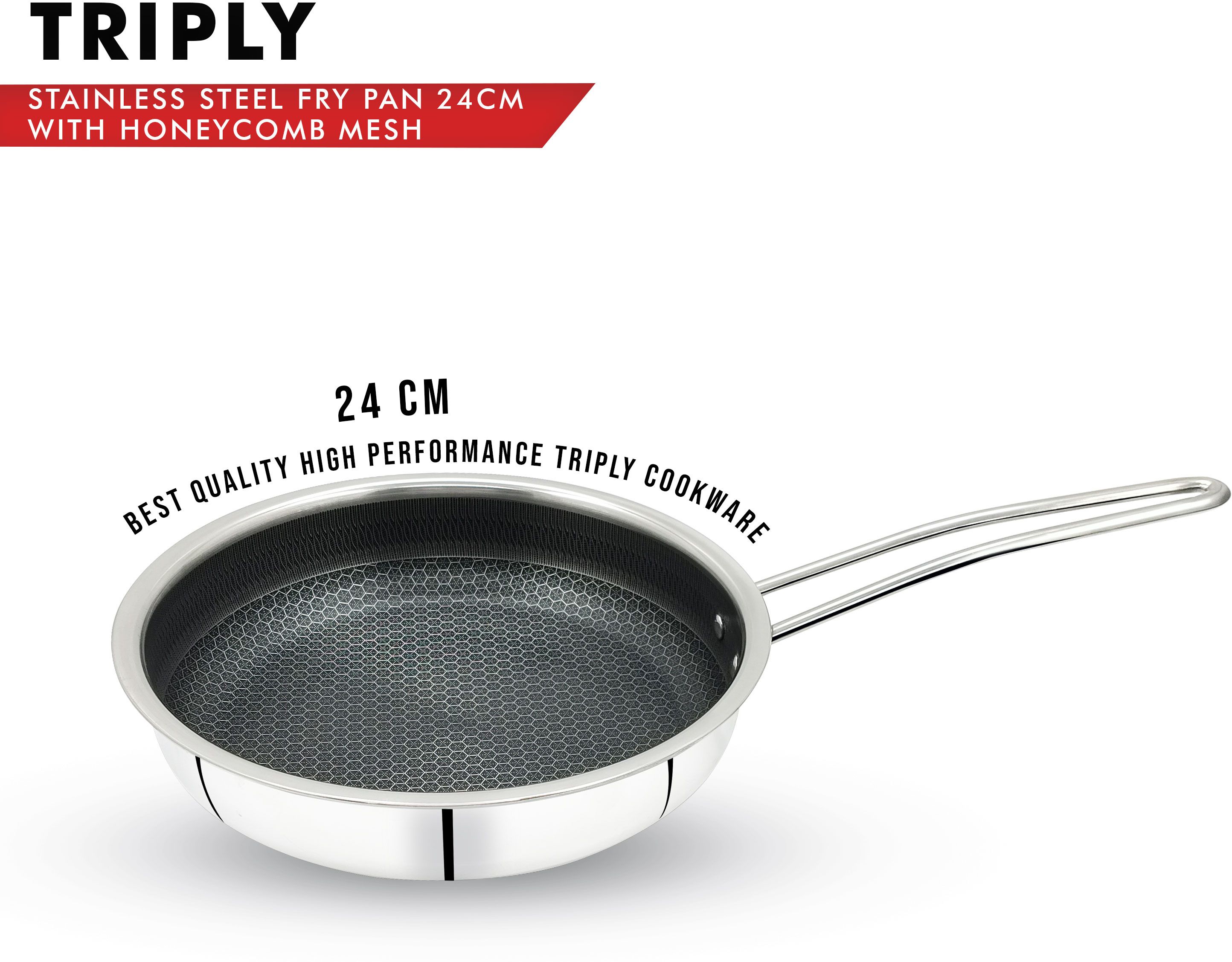 Cook Healthy Honeycomb Mesh Fry Pan 24 cm diameter 1.1 L capacity-image-42