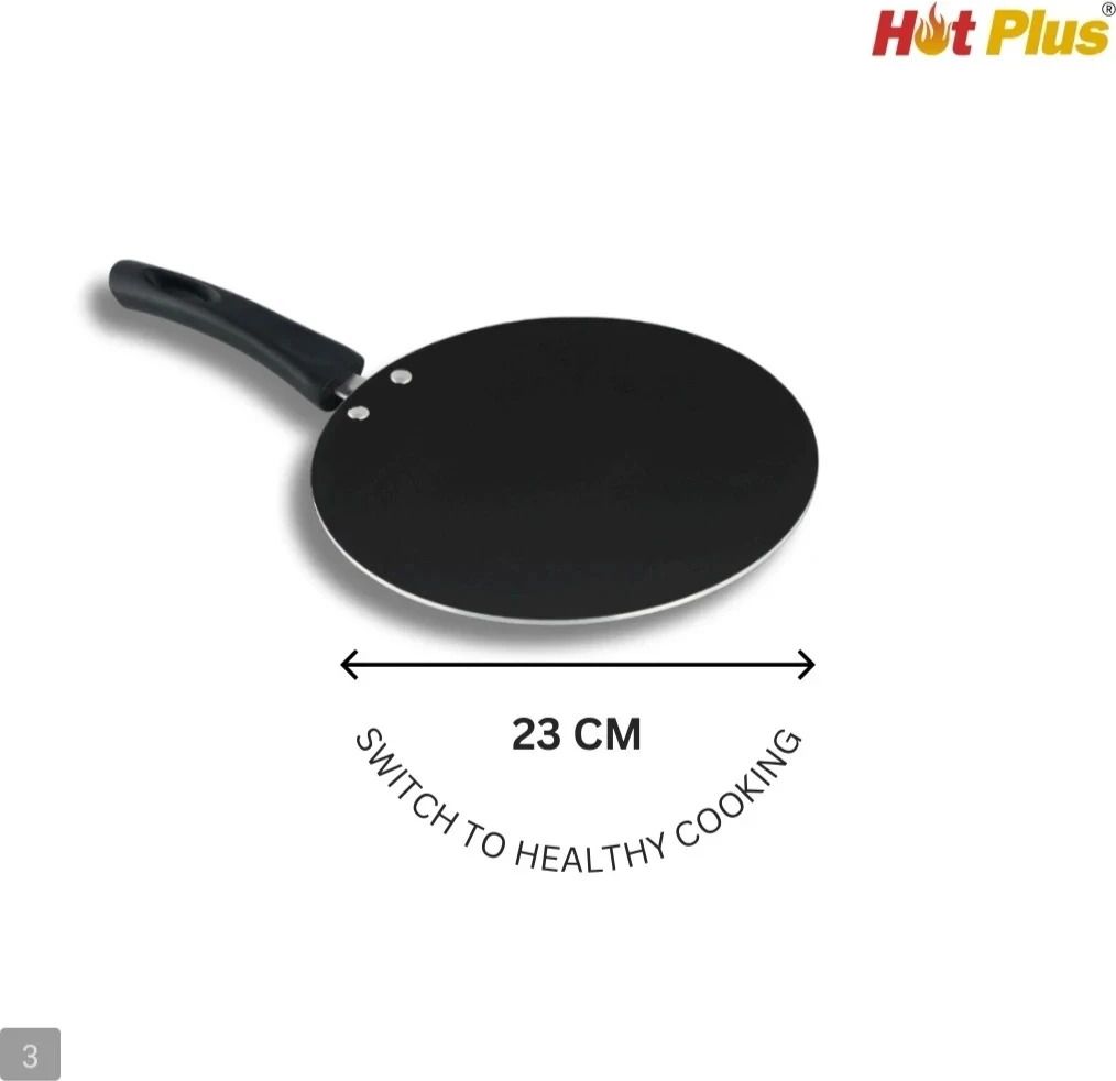 Non-Stick Concave Tawa (Aluminium) | Low Oil Cooking | Easy to Clean |Cool Touch Tawa 23 cm diameter-image-37