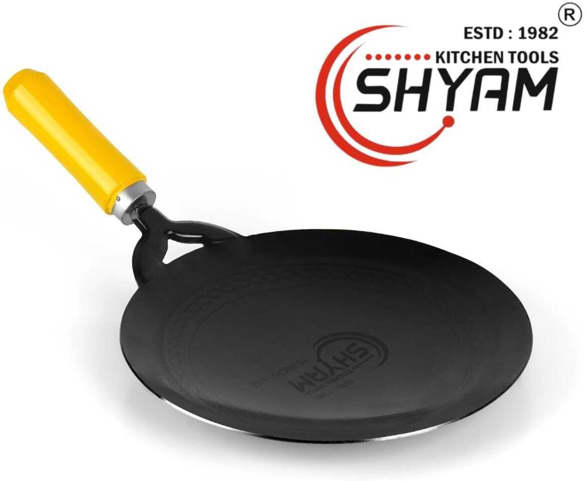 shyam kitchen tools Premium Iron Tawa 10 Inch Wooden Handle for Roti Chapati Paratha Tawa 25 cm diameter-picture-34