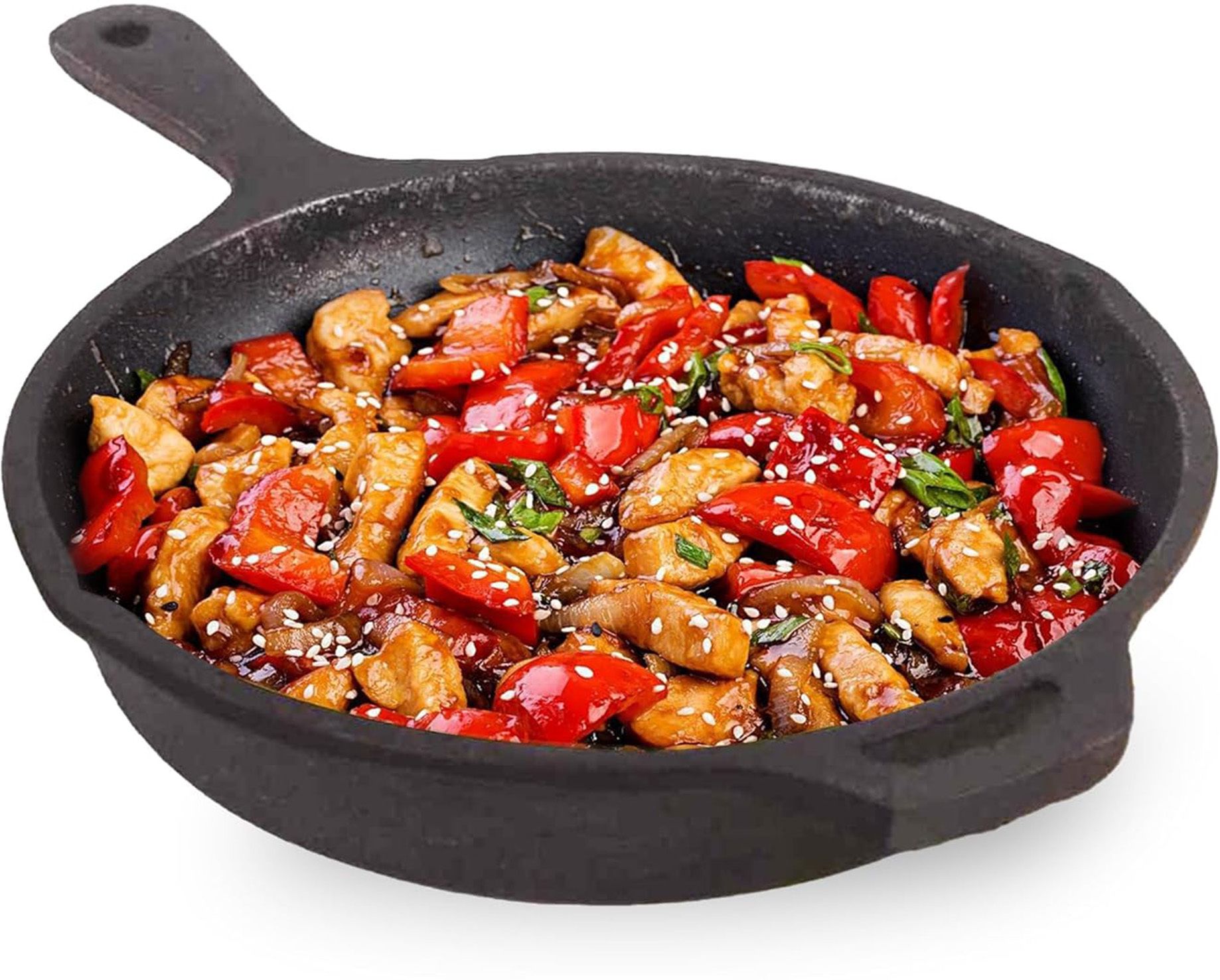 the indus valley Pre- Seasoned Cast Iron Fry Pan/Skillet With Long Handle - 9.8 inch Fry Pan 25 cm diameter 1.6 L capacity-picture-21
