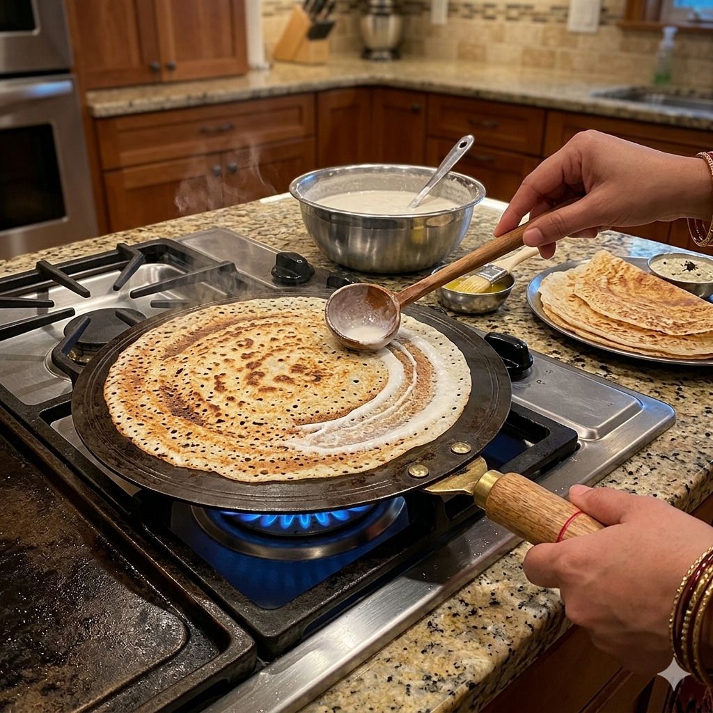 IRON DOSA TAWA WITH PURE IRON USING FOR MAKING DOSAS,CHAPATI,PARATHA ETC TO USE Tawa 28 cm diameter-image-37