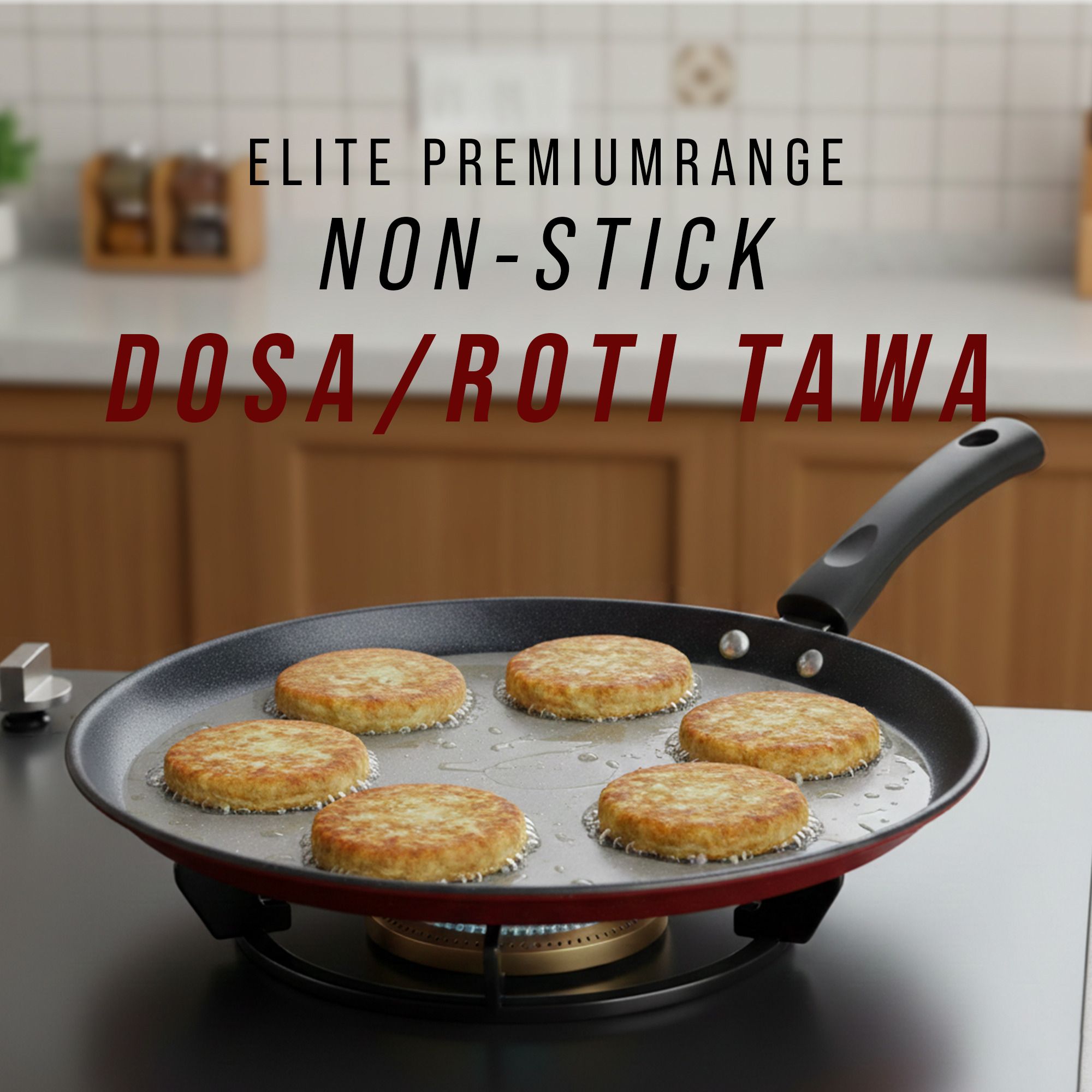 dozy Premium, Non-Stick Dosa Tawa (24.5cm) – Durable Flame Safe Cookware Tawa 40 cm diameter-picture-5