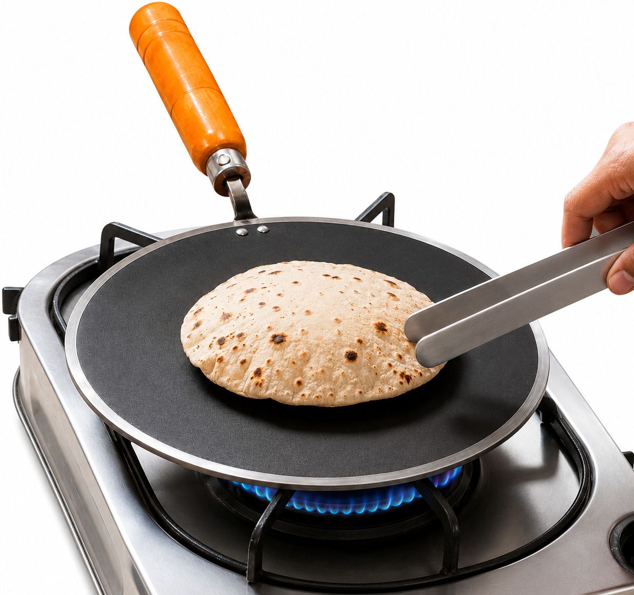 Professional Iron Flat Tawa for Roti Phulka and Paratha Tawa 25.5 cm diameter-image-33