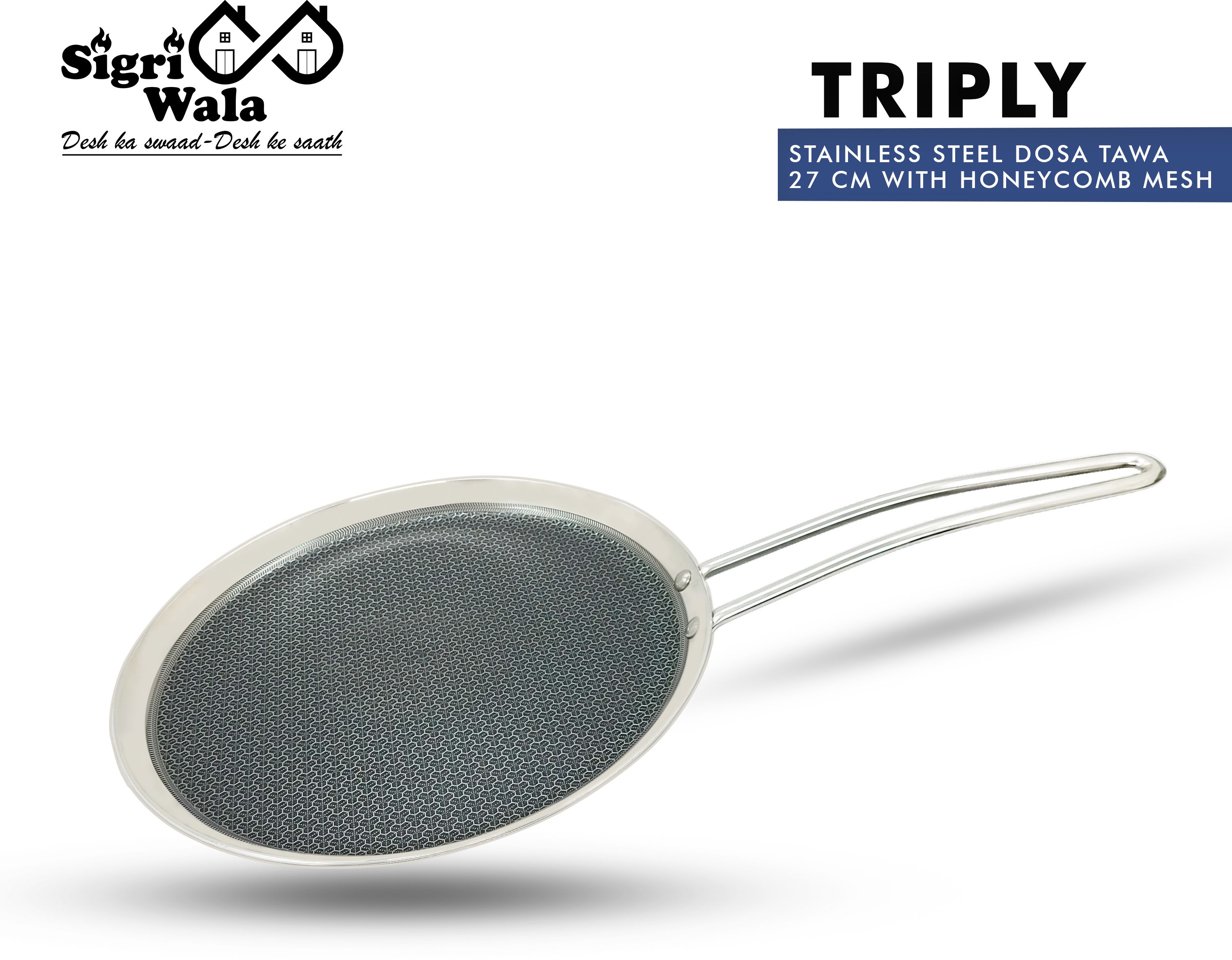 Honeycomb Mesh Dosa Tawa 27 cm diameter-image-47