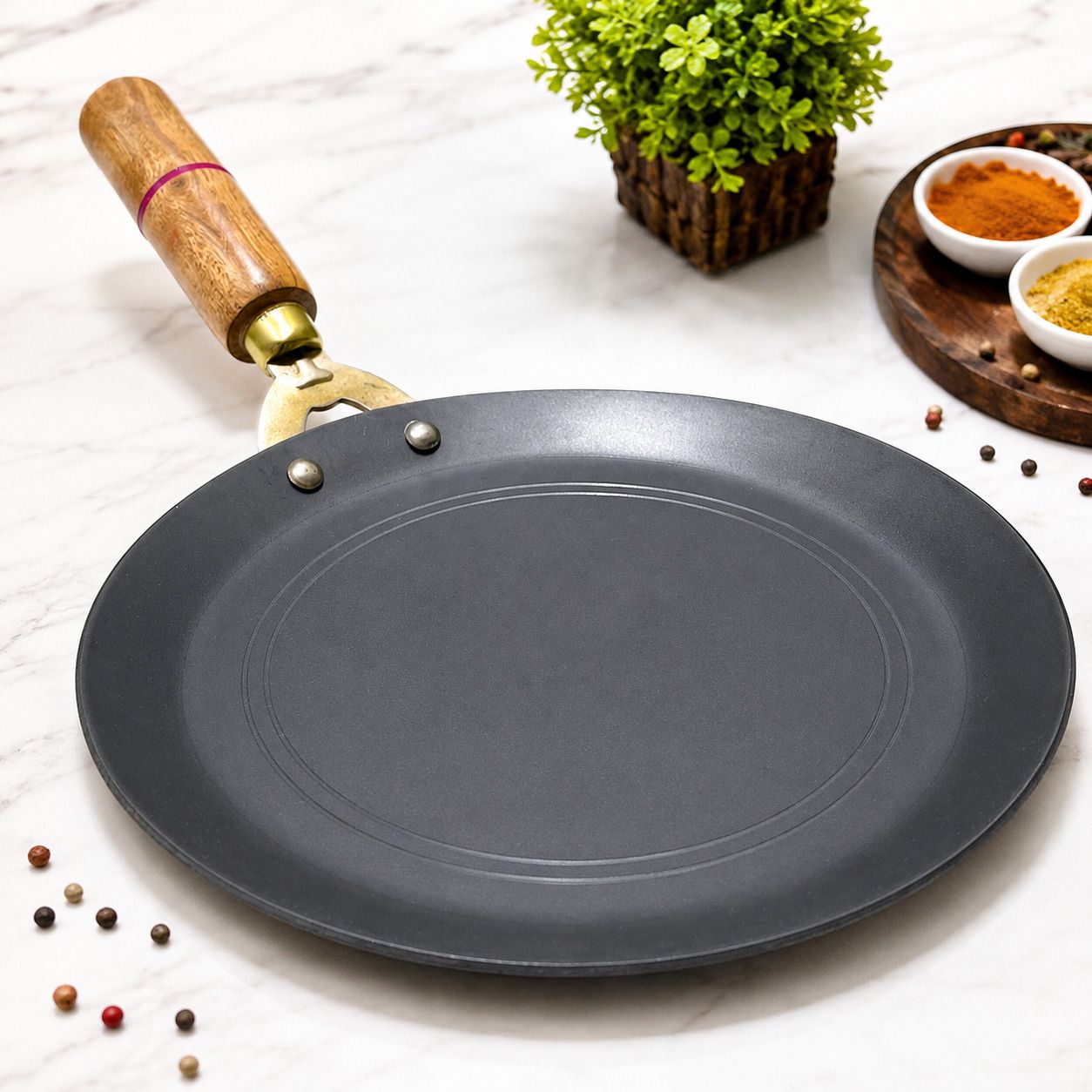 BEST PURE IRON DOSA TAWA FOR MAKING SOFT AND CRUNCY DOSAS,UTAPPAM,CHILA ETC Flat Pan 28 cm diameter 1.5 L capacity-image-41