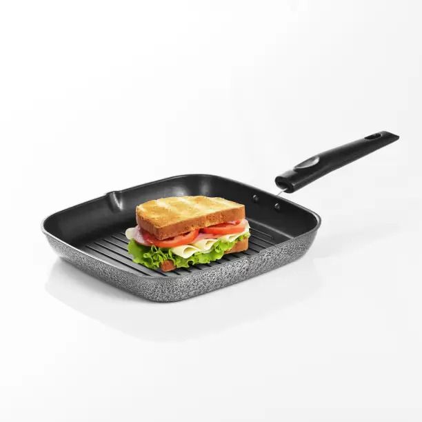 Nice GrillPan Non-Stick /burger/pizza/Grill Pan/Grill Pan Square /Tandoori Tawa Grill Pan 22 cm diameter 1.5 L capacity-image-3