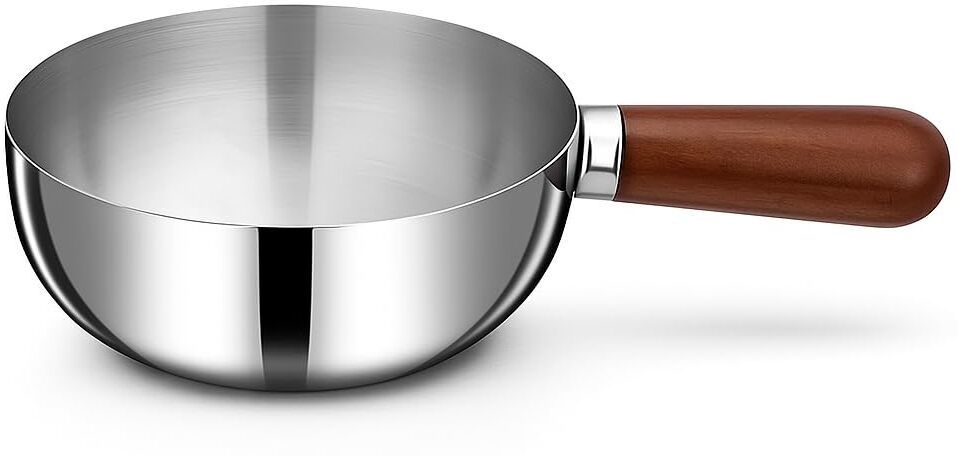 Mini Milk Pan with Wooden Handle & Spouts | Butter Warmer Tadka Pan 15 cm diameter 0.2 L capacity-image-3
