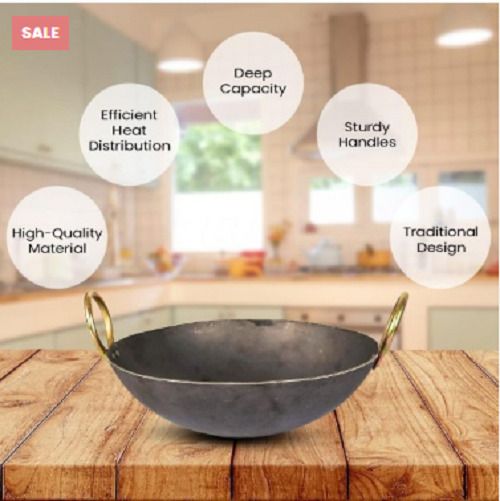 KADHAI POTPAN IRON KADHAI Tawa 24 cm diameter-image-25